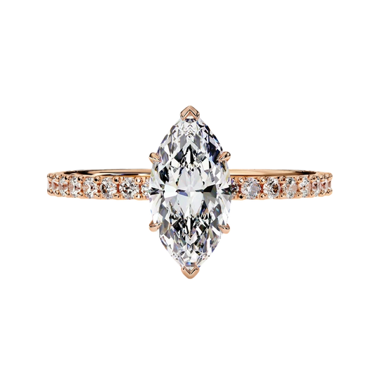 Mira Marquise - lab-grown diamond engagement ring - detail - hand-made in Byron Bay Hinterland by Lucano Fine Jewellery