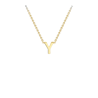 Letterina Necklace - 9ct gold initial necklace, Italian-made chain - letter I - Lucano