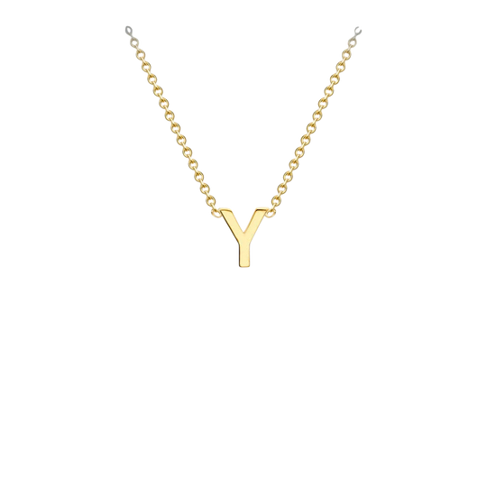 Letterina Necklace - 9ct gold initial necklace, Italian-made chain - letter I - Lucano