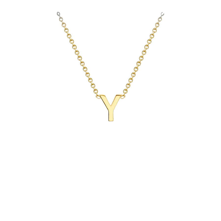 Letterina Necklace - 9ct gold initial necklace, Italian-made chain - letter I - Lucano