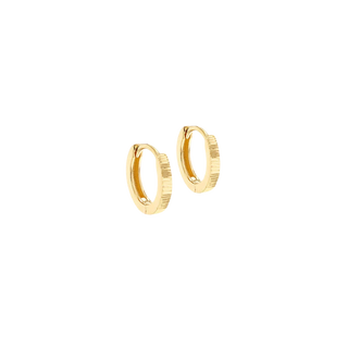Paglia Earrings, gold hoop earrings handcrafted by Lucano, Byron Bay, front view