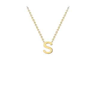 Letterina Necklace - 9ct gold initial necklace, Italian-made chain - letter D - Lucano