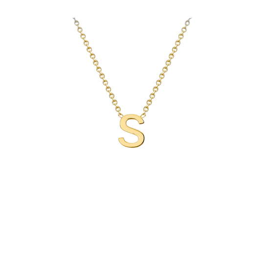 Letterina Necklace - 9ct gold initial necklace, Italian-made chain - letter D - Lucano