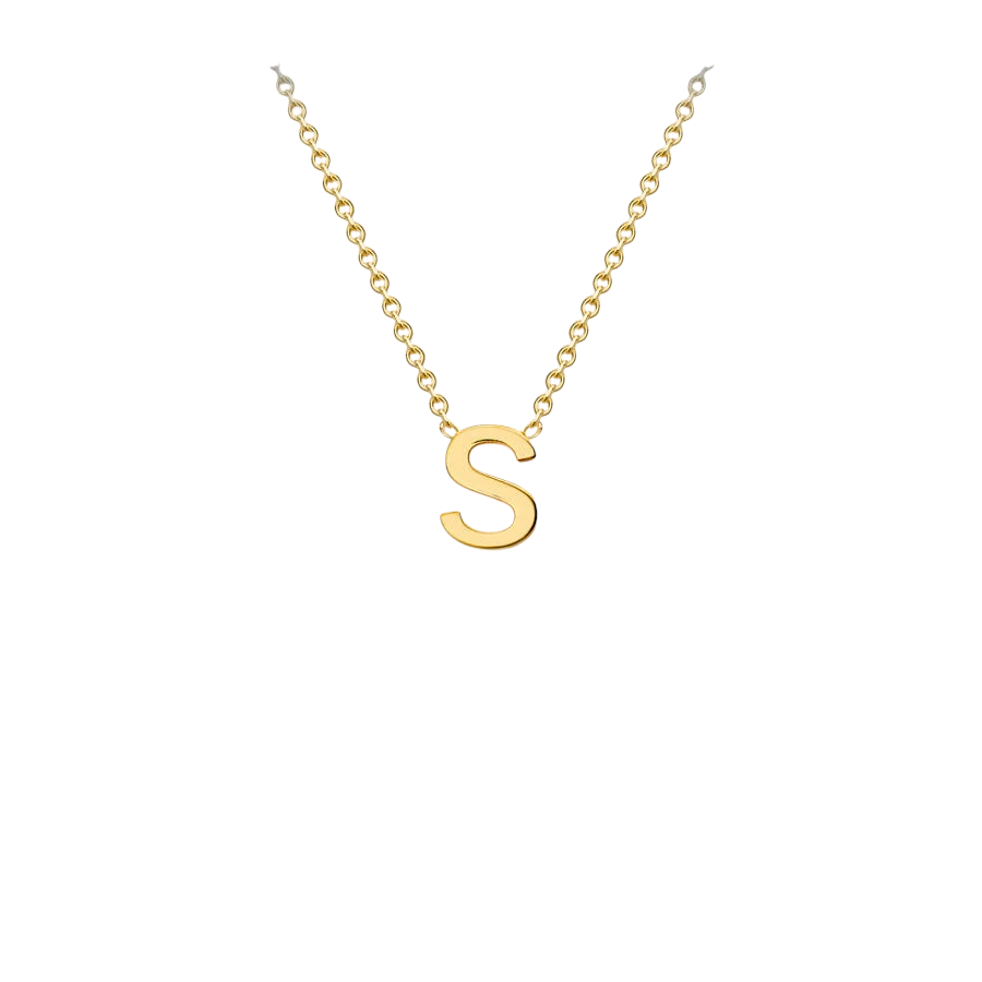 Letterina Necklace - 9ct gold initial necklace, Italian-made chain - letter D - Lucano