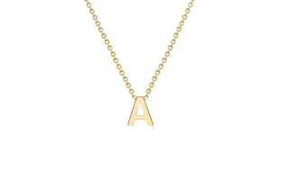 Letterina Necklace - 9ct gold initial necklace, Italian-made chain - side profile - Lucano