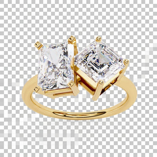 Toi et Moi Radiant & Emerald Ring - toi et moi engagement ring, handcrafted in Byron Bay, Australia by Lucano