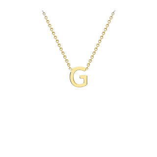 Letterina Necklace - 9ct gold initial necklace, Italian-made chain - in 18ct yellow gold - Lucano