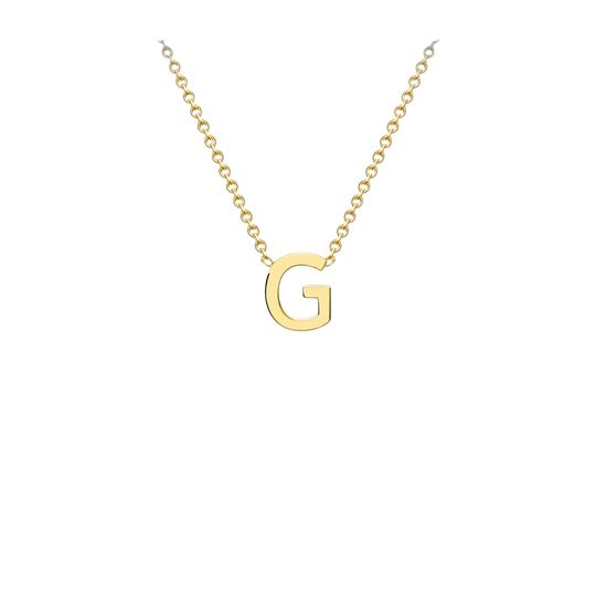 Letterina Necklace - 9ct gold initial necklace, Italian-made chain - in 18ct yellow gold - Lucano
