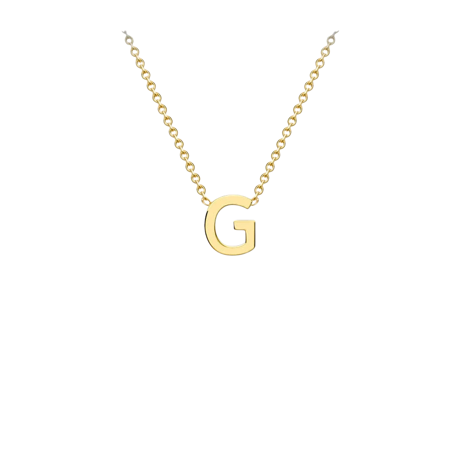 Letterina Necklace - 9ct gold initial necklace, Italian-made chain - in 18ct yellow gold - Lucano