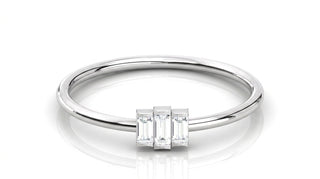 Tre Baguette Ring - baguette diamond ring - side profile - Lucano