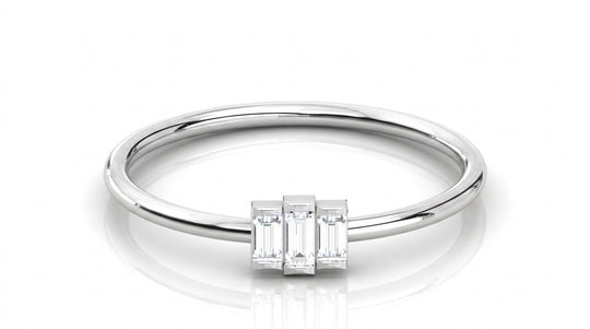 Tre Baguette Ring - baguette diamond ring - side profile - Lucano