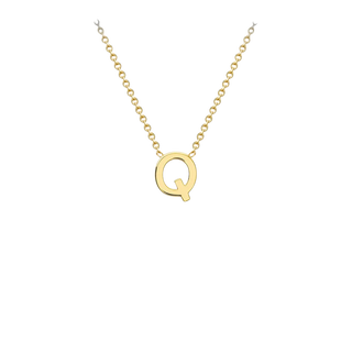 Letterina Necklace - 9ct gold initial necklace, Italian-made chain - letter B - Lucano