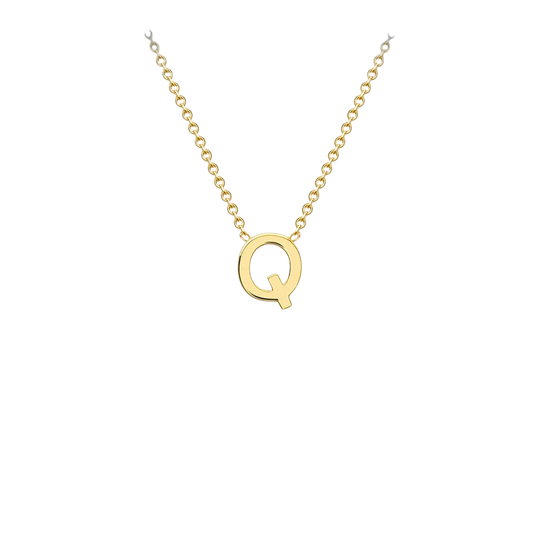 Letterina Necklace - 9ct gold initial necklace, Italian-made chain - letter B - Lucano