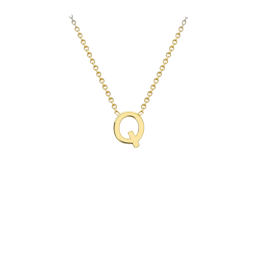 Letterina Necklace - 9ct gold initial necklace, Italian-made chain - letter B - Lucano