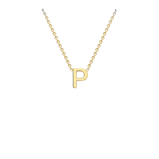 Letterina Necklace - 9ct gold initial necklace, Italian-made chain - letter A - Lucano