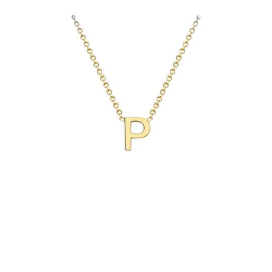 Letterina Necklace - 9ct gold initial necklace, Italian-made chain - letter A - Lucano