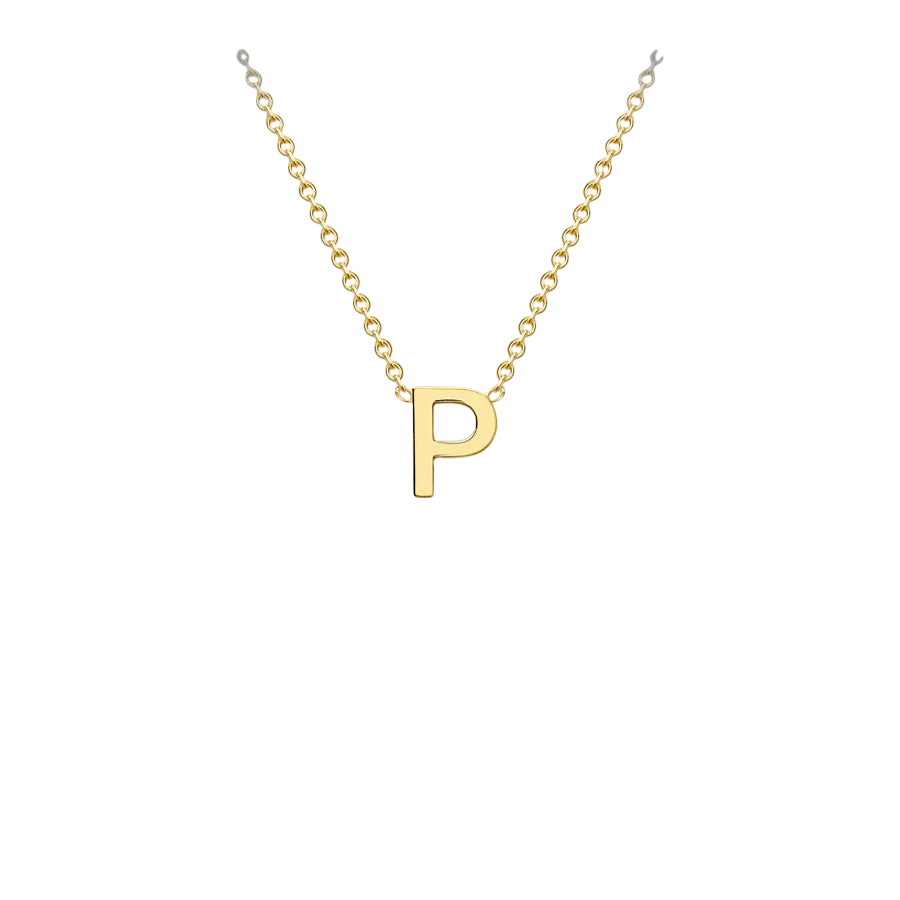 Letterina Necklace - 9ct gold initial necklace, Italian-made chain - letter A - Lucano