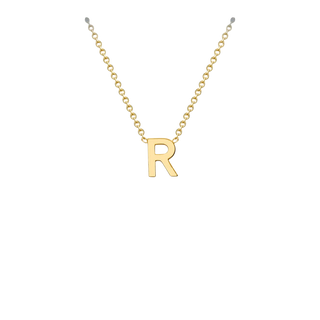 Letterina Necklace - 9ct gold initial necklace, Italian-made chain - letter C - Lucano