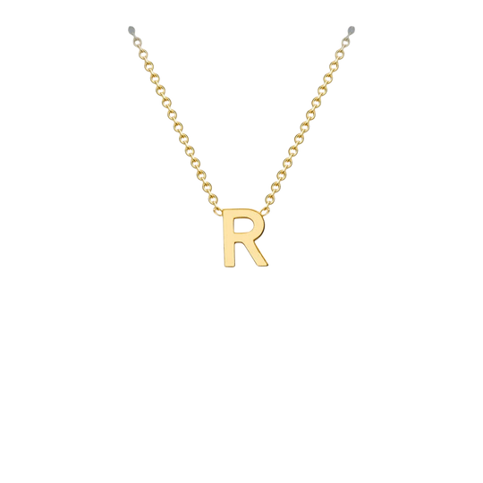 Letterina Necklace - 9ct gold initial necklace, Italian-made chain - letter C - Lucano