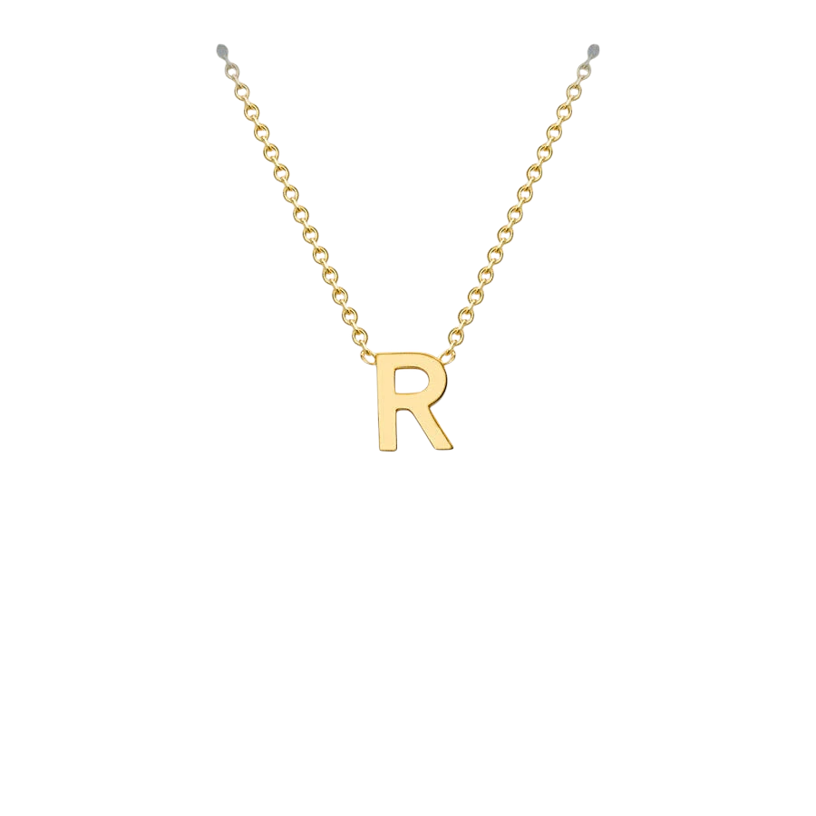 Letterina Necklace - 9ct gold initial necklace, Italian-made chain - letter C - Lucano