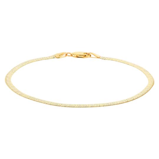 Piatto Bracelet - 18ct Italian snake-link gold bracelet - side profile - Lucano