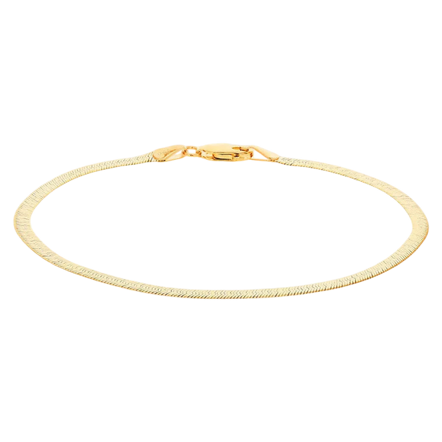 Piatto Bracelet - 18ct Italian snake-link gold bracelet - side profile - Lucano