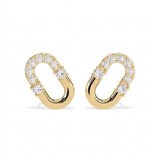 Anellino Pave Studs, round brilliant pave diamond stud earrings by Lucano, front view
