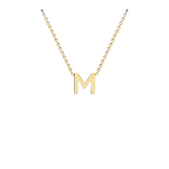 Letterina Necklace - 9ct gold initial necklace, Italian-made chain - lifestyle shot - Lucano