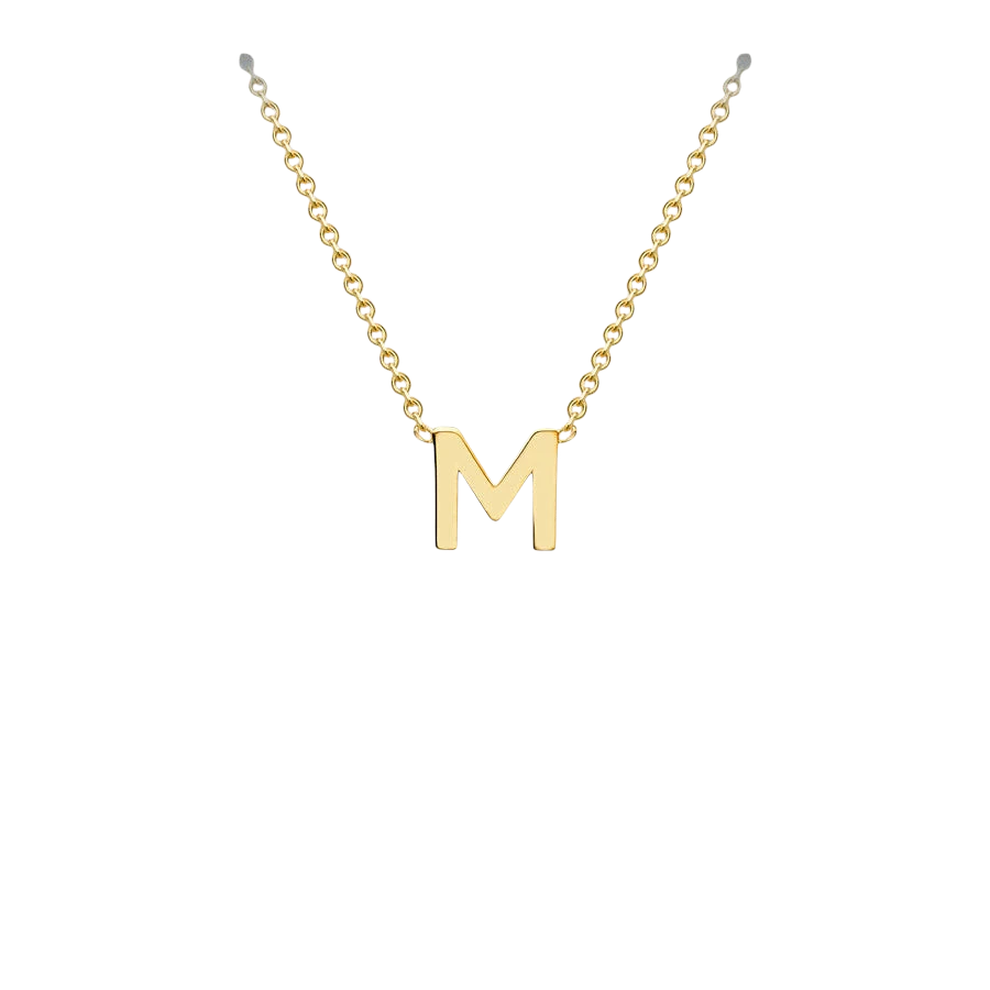 Letterina Necklace - 9ct gold initial necklace, Italian-made chain - lifestyle shot - Lucano