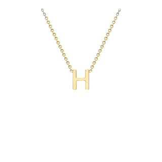 Letterina Necklace - 9ct gold initial necklace, Italian-made chain - in 9ct white gold - Lucano