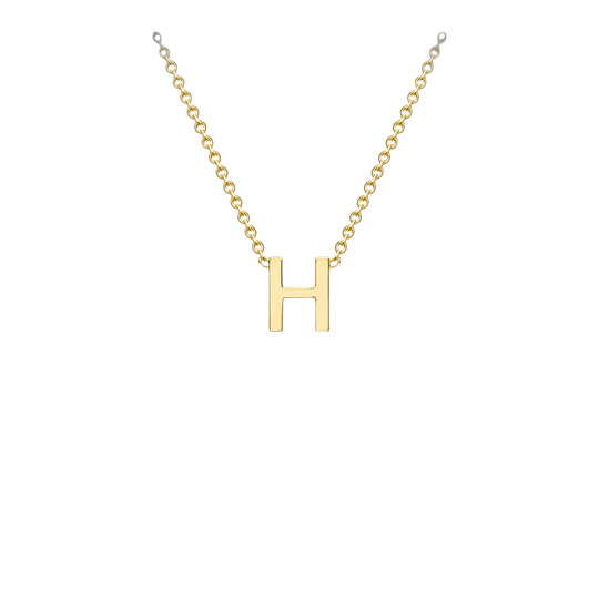 Letterina Necklace - 9ct gold initial necklace, Italian-made chain - in 9ct white gold - Lucano