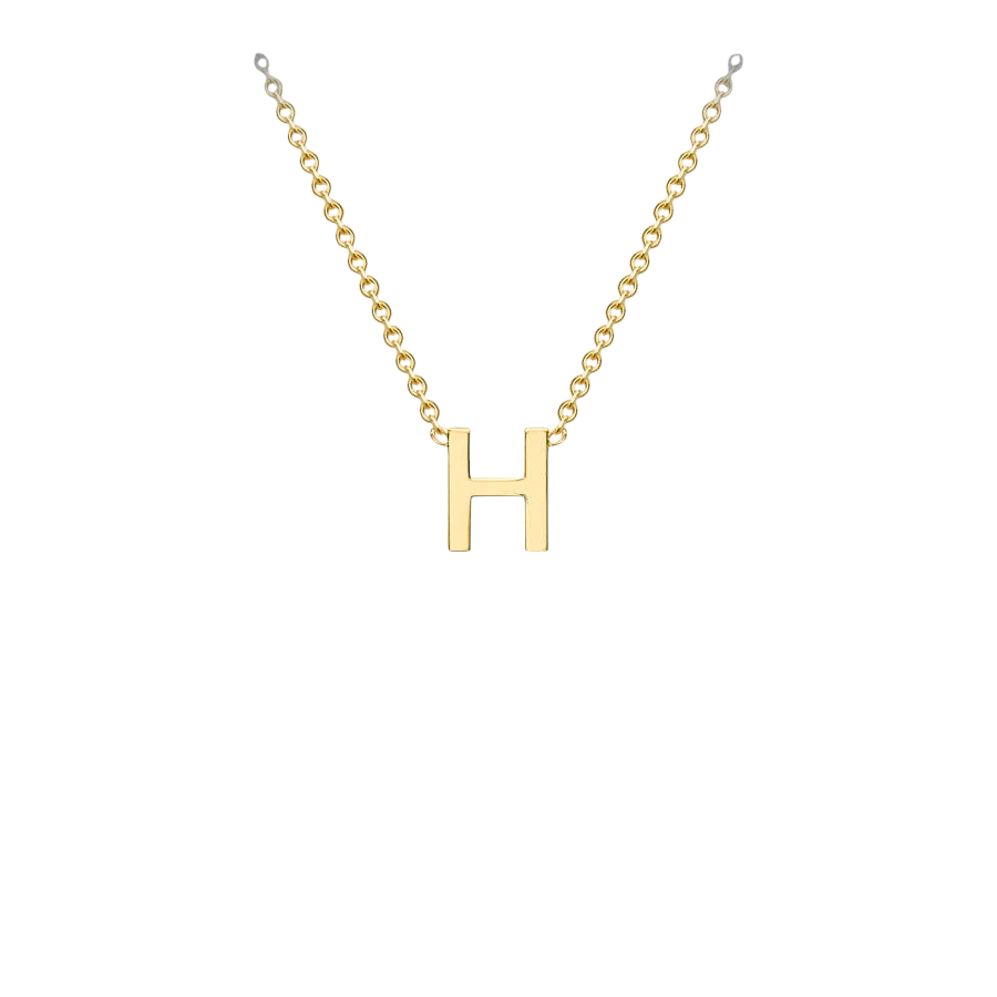 Letterina Necklace - 9ct gold initial necklace, Italian-made chain - in 9ct white gold - Lucano