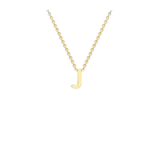 Letterina Necklace - 9ct gold initial necklace, Italian-made chain - in 9ct rose gold - Lucano