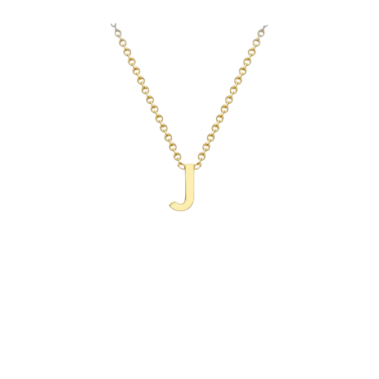 Letterina Necklace - 9ct gold initial necklace, Italian-made chain - in 9ct rose gold - Lucano