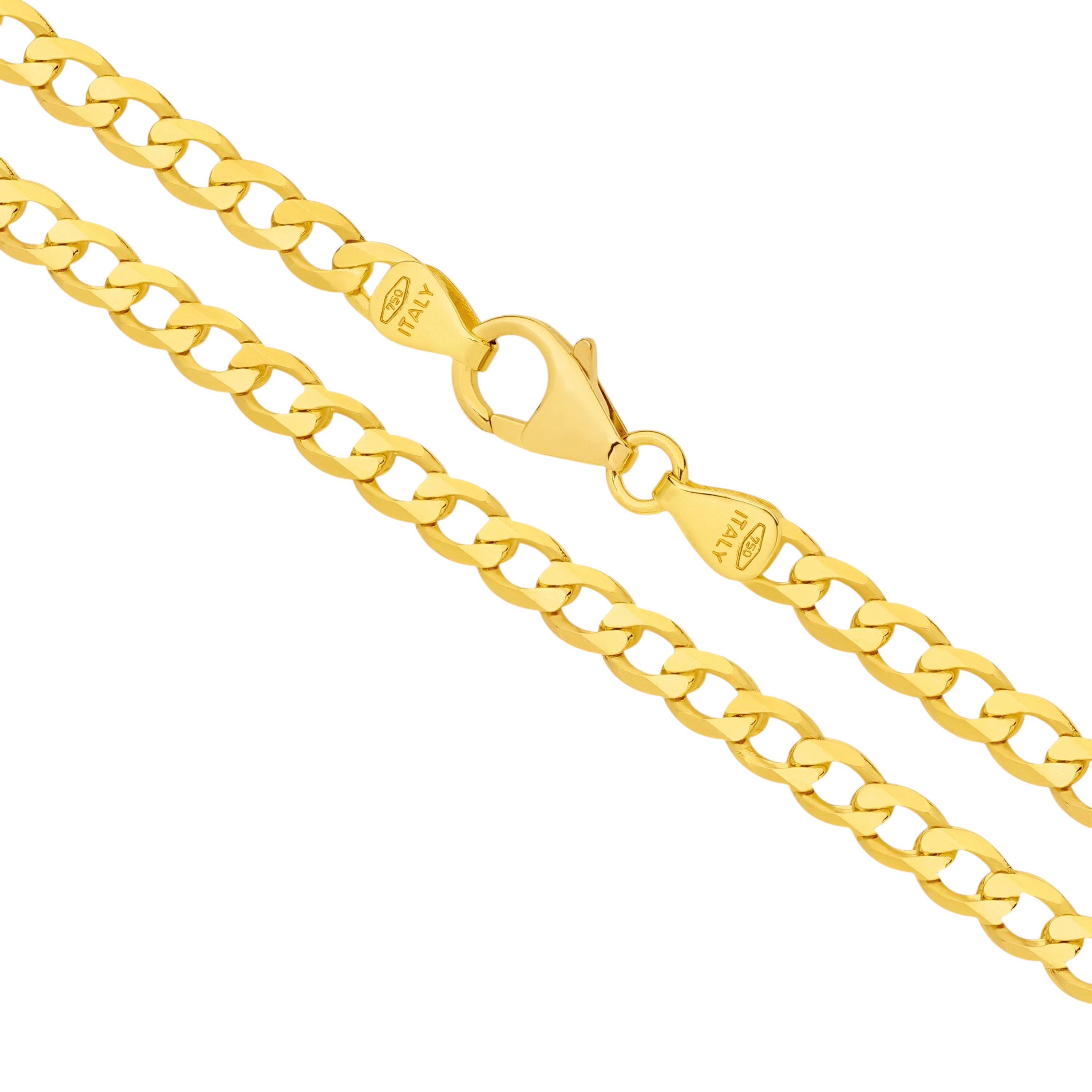 Grumetta Chain - Italian curb-link gold chain, handcrafted by Lucano