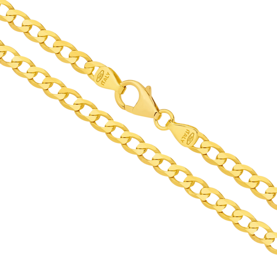 Grumetta Chain - Italian curb-link gold chain, handcrafted by Lucano