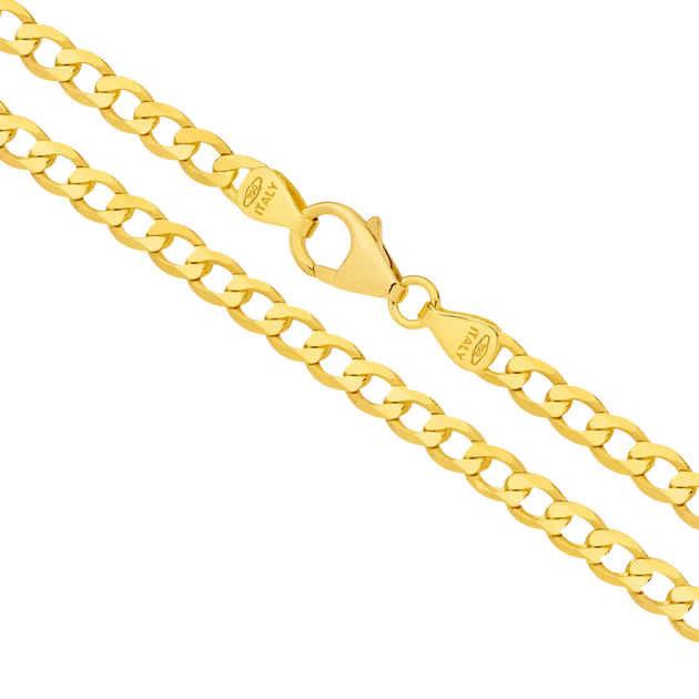 Grumetta Chain - Italian curb-link gold chain, handcrafted by Lucano