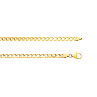 Grumetta Chain - Italian curb-link gold chain - side profile - Lucano