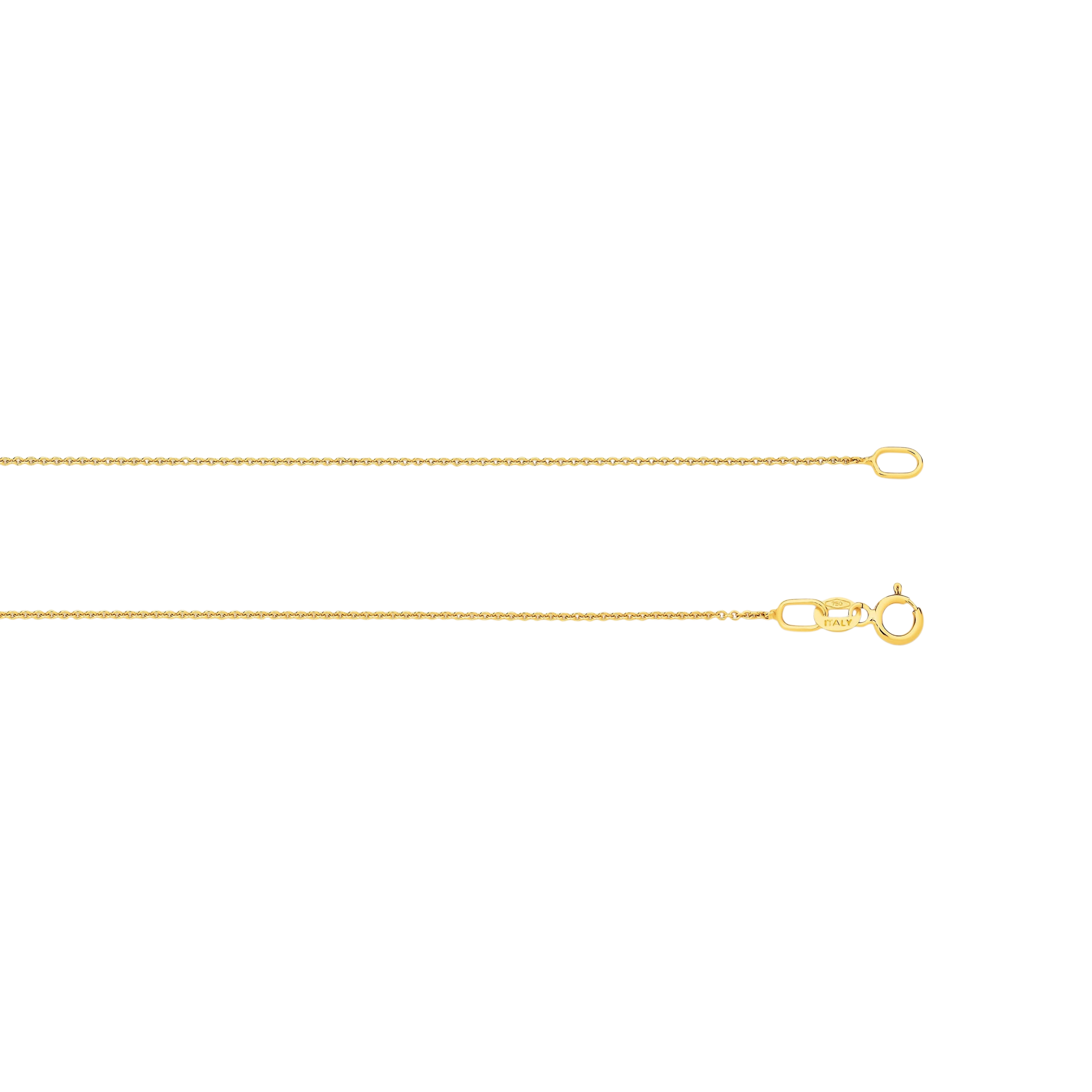 Catenina Chain - fine Italian gold cable chain - on neck - Lucano