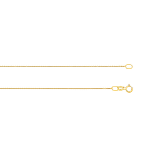Catenina Chain - fine Italian gold cable chain - on neck - Lucano