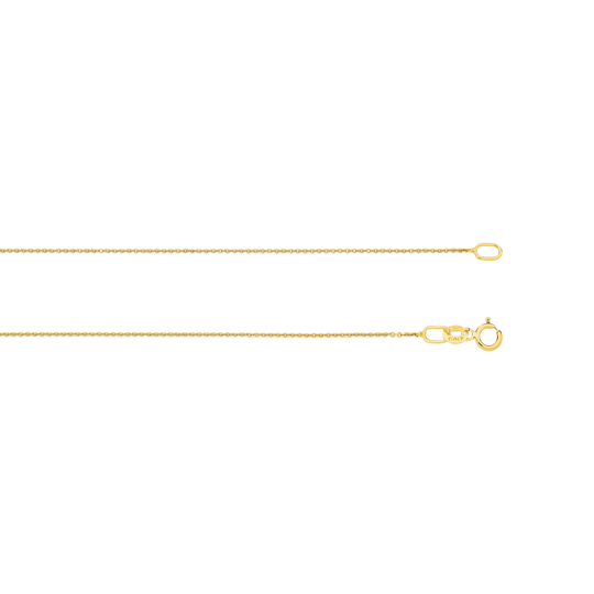 Catenina Chain - fine Italian gold cable chain - on neck - Lucano