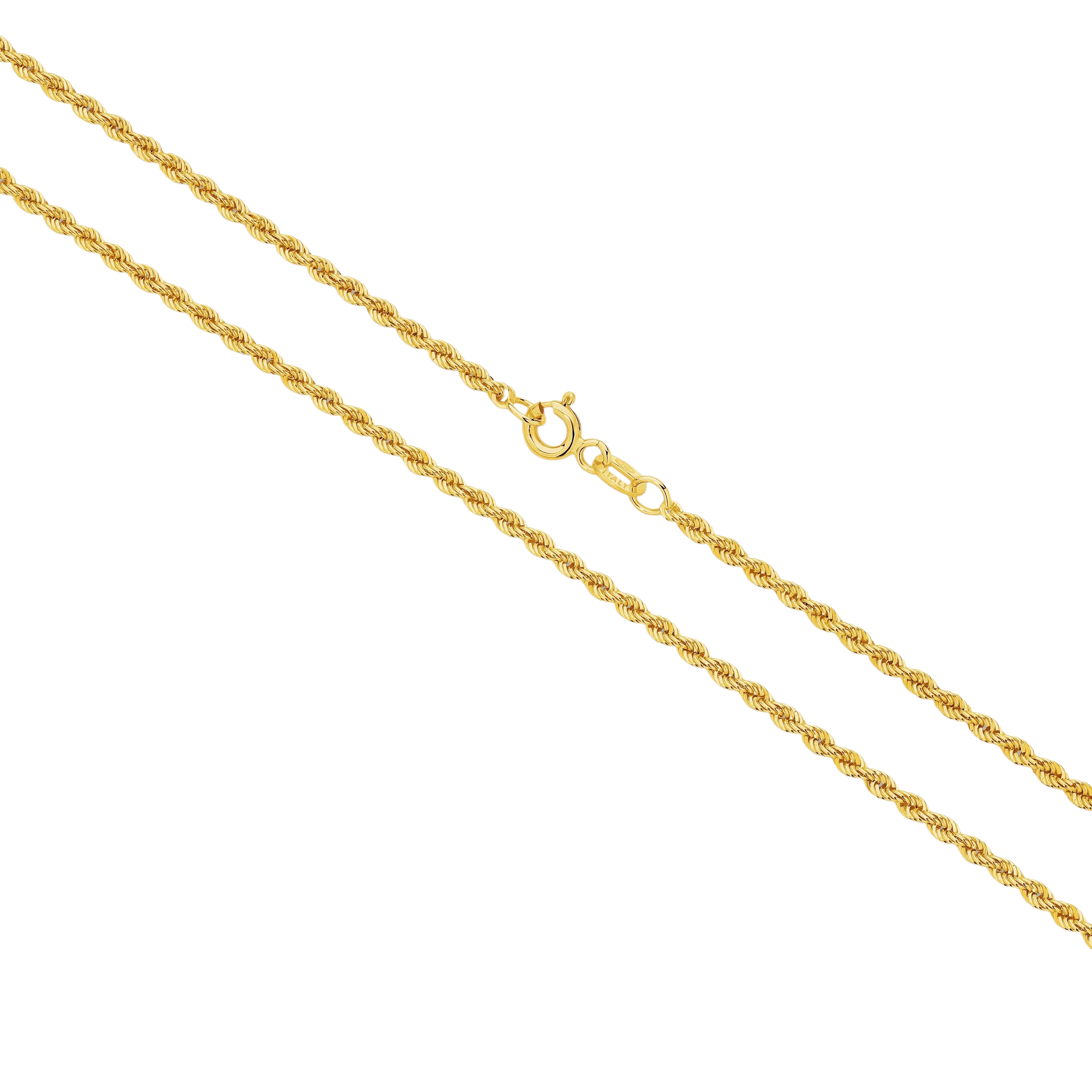 Venetian Chain - Italian box chain in solid gold - on neck - Lucano