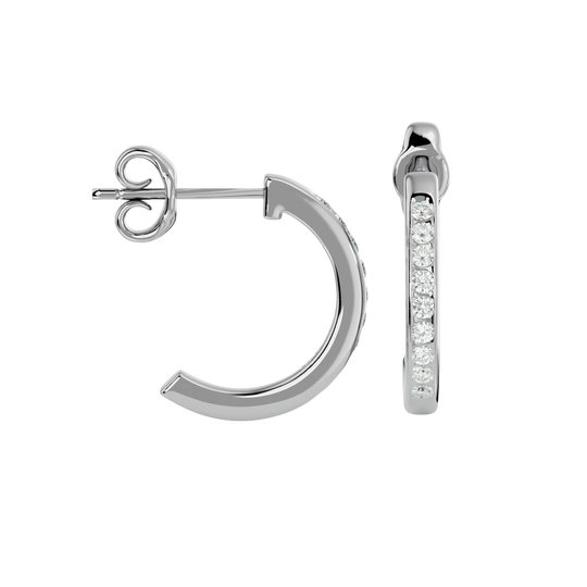 Aura Hoops - diamond hoop earrings - front view - hand-made in Byron Bay Hinterland, Australia by Lucano Fine Jewellery