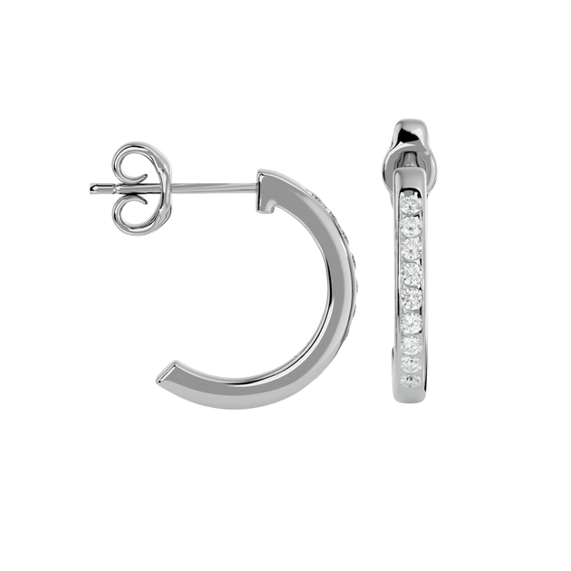 Aura Hoops - diamond hoop earrings - front view - hand-made in Byron Bay Hinterland, Australia by Lucano Fine Jewellery
