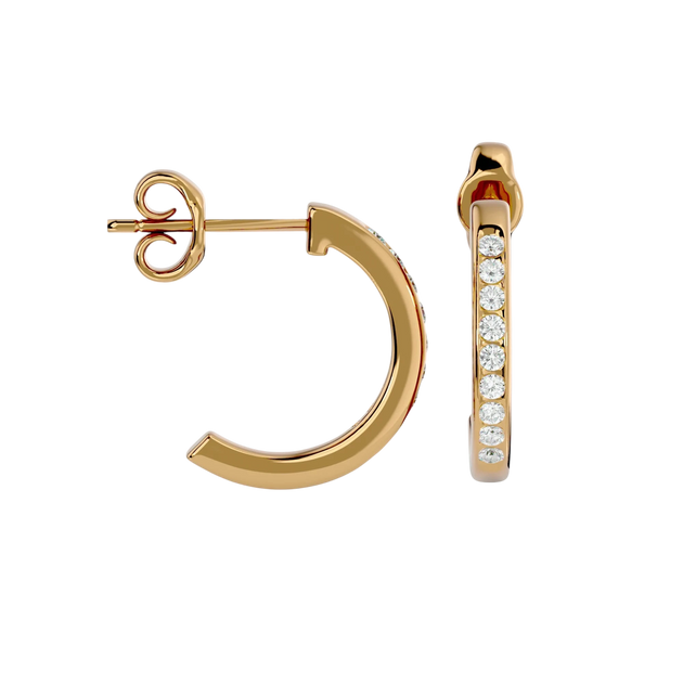 Aura Hoops - diamond hoop earrings - angled view - hand-made in Byron Bay Hinterland, Australia by Lucano Fine Jewellery