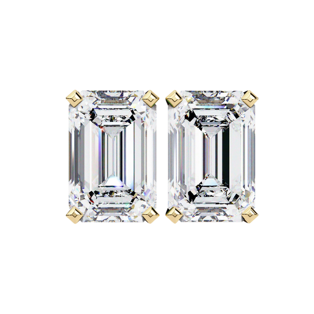 Celeste Studs, solitaire diamond stud earrings by Lucano, side view