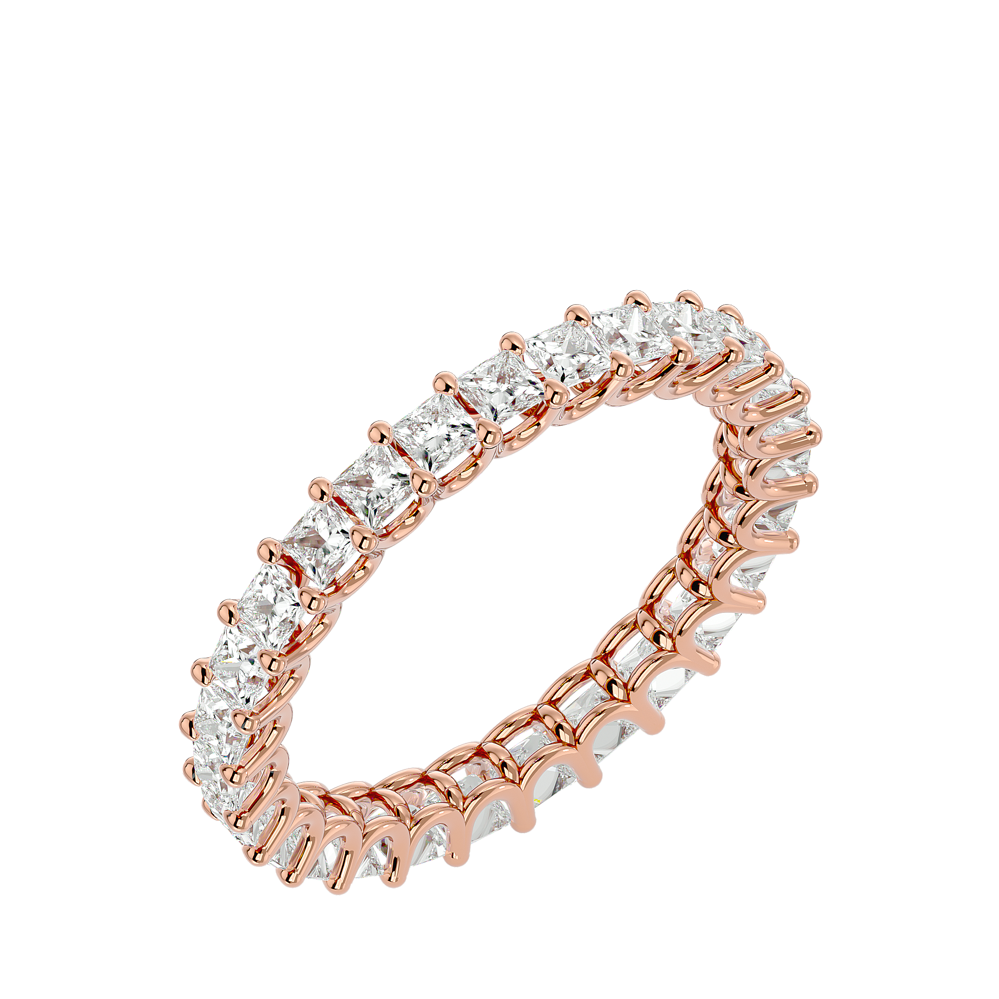 Elysian Princess Eternity Ring - princess-cut diamond eternity ring - side profile - Lucano