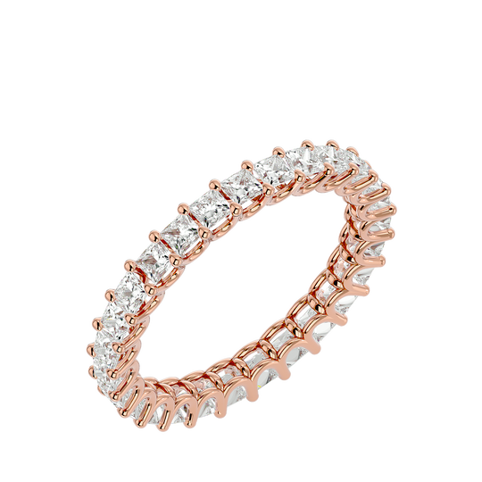 Elysian Princess Eternity Ring - princess-cut diamond eternity ring - side profile - Lucano