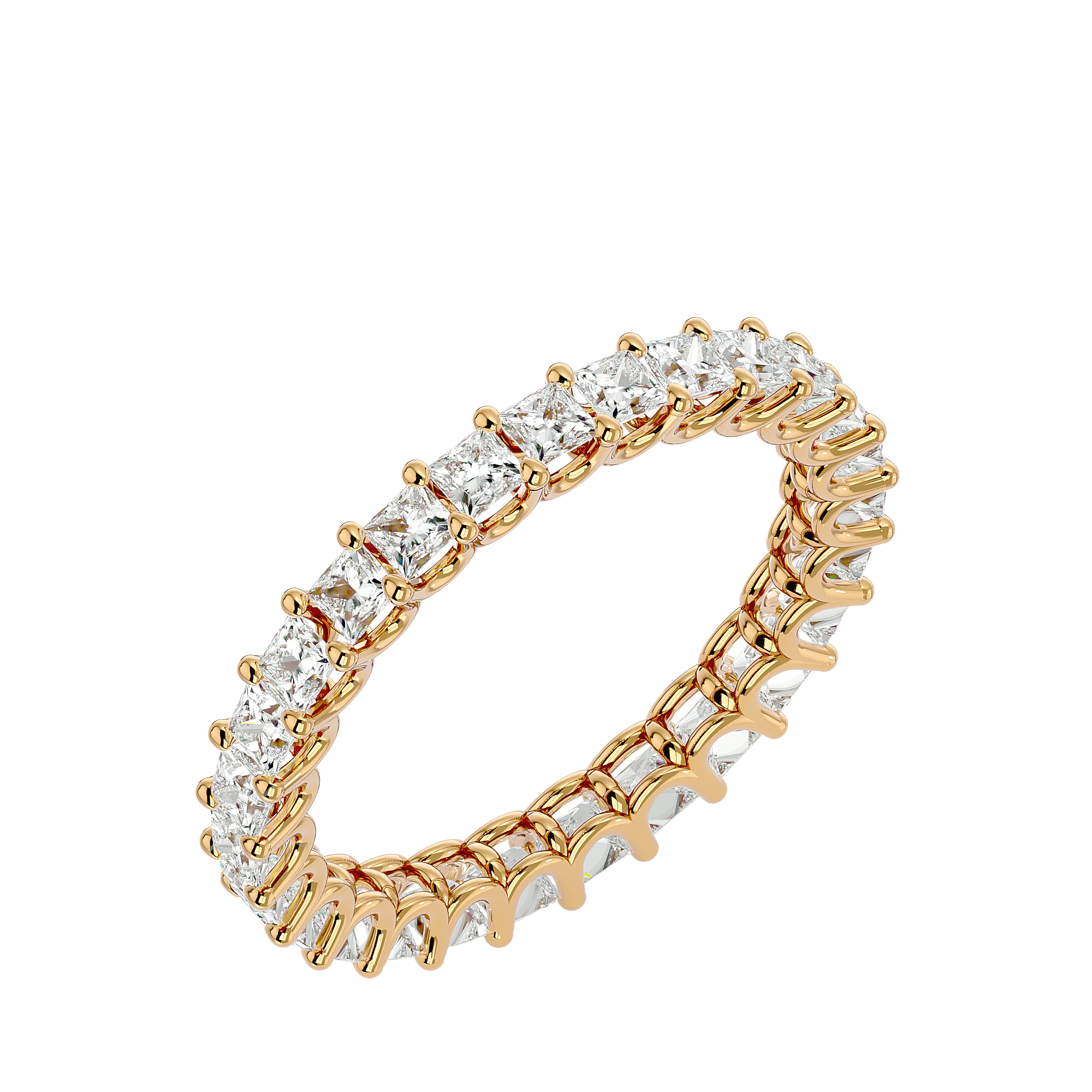 Elysian Princess Eternity Ring - princess-cut diamond eternity ring - angled view - Lucano