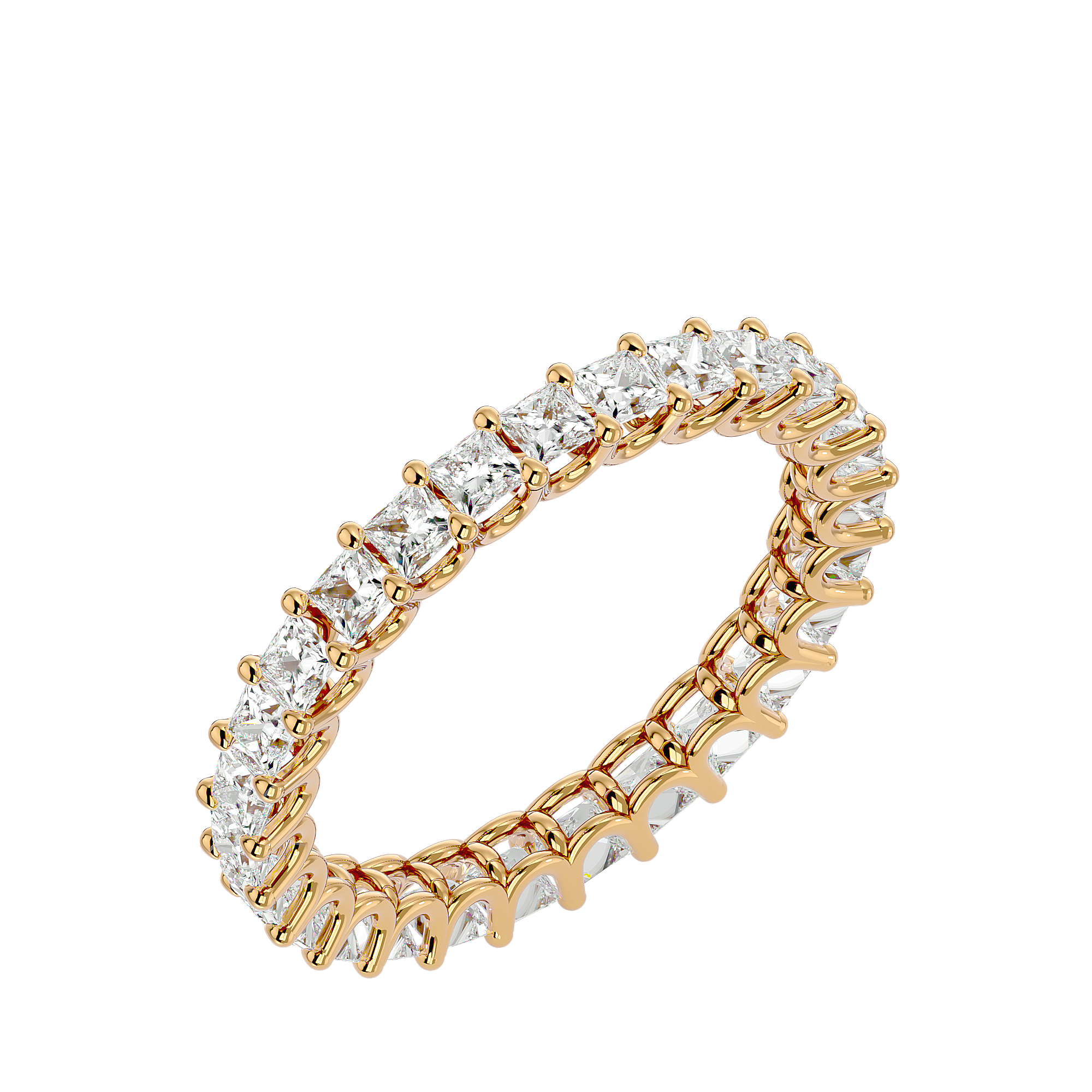 Elysian Princess Eternity Ring - princess-cut diamond eternity ring - angled view - Lucano